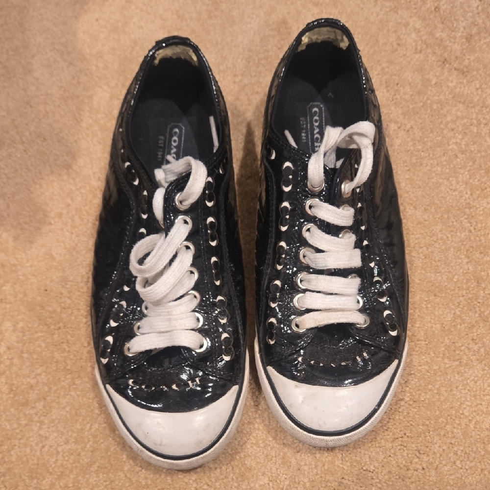 Coach Black and White Sneakers Size 8B